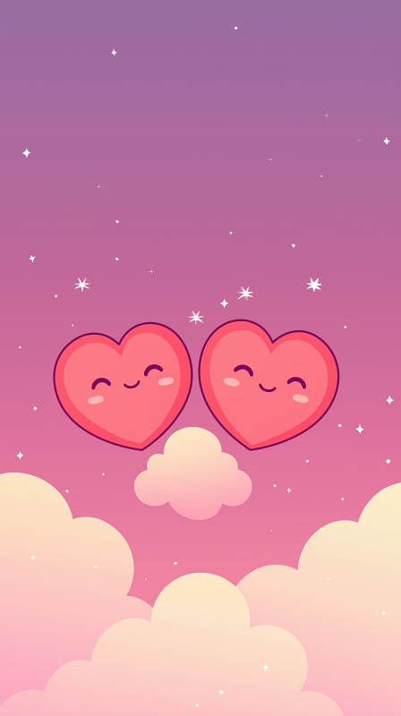 粉色爱心云朵壁纸图片