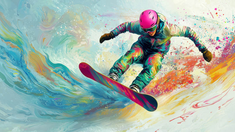 雪山飞驰滑雪图片