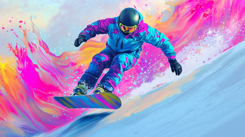 雪山飞驰滑雪图片