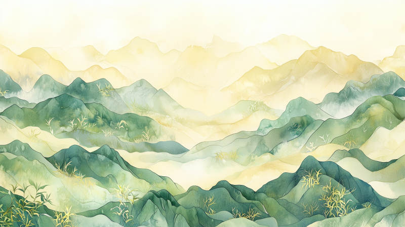 金碧辉煌的山峦图片