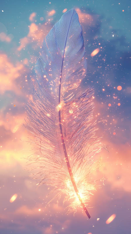 羽毛光影梦幻图片