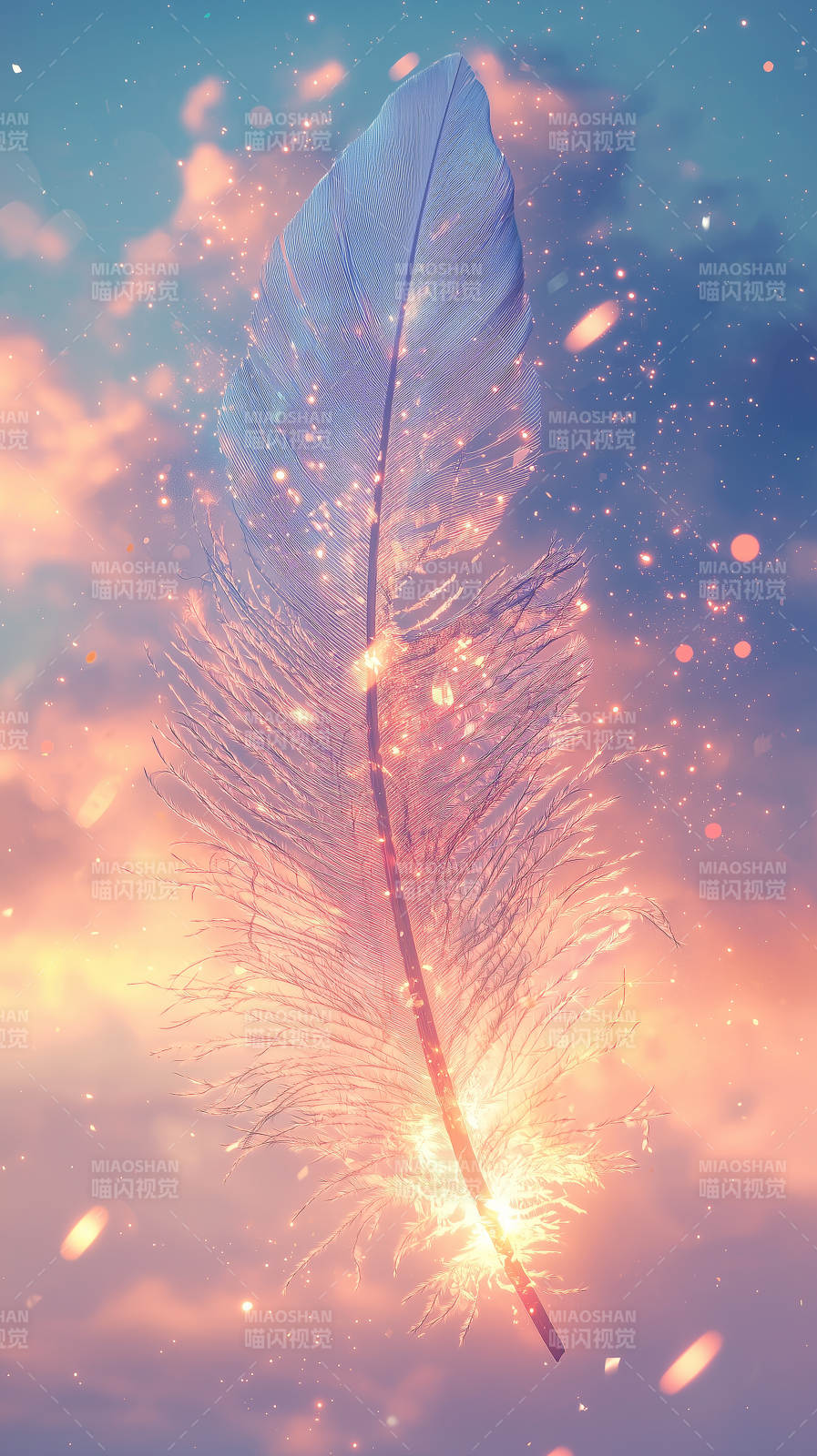 羽毛光影梦幻图片