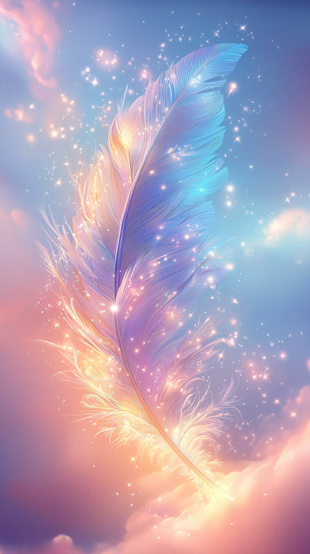 羽毛光影梦幻图片