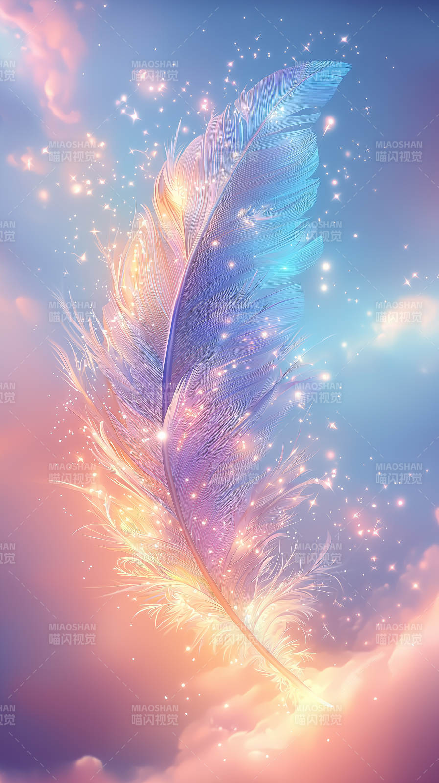 羽毛光影梦幻图片