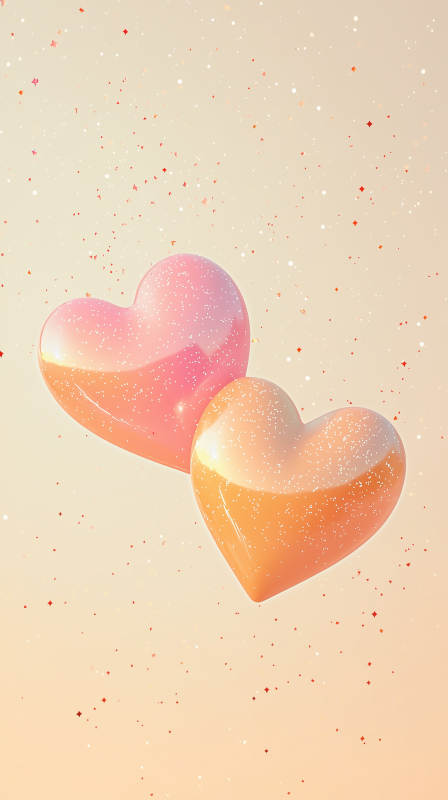 粉色爱心云朵壁纸图片