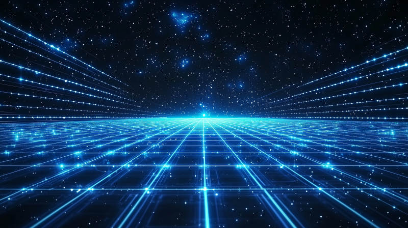 蓝色光束下的未来科技图片