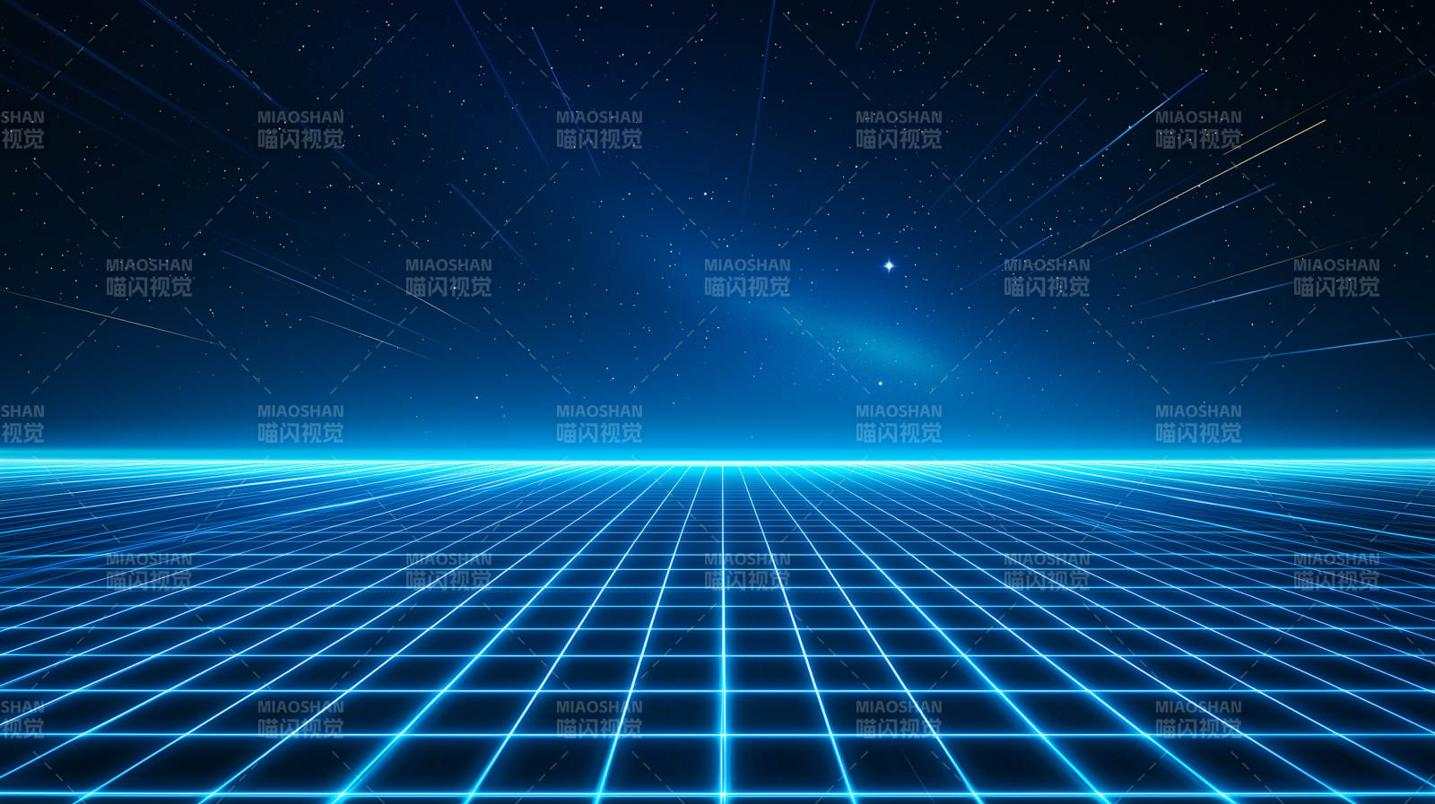 蓝色光束下的未来科技图片