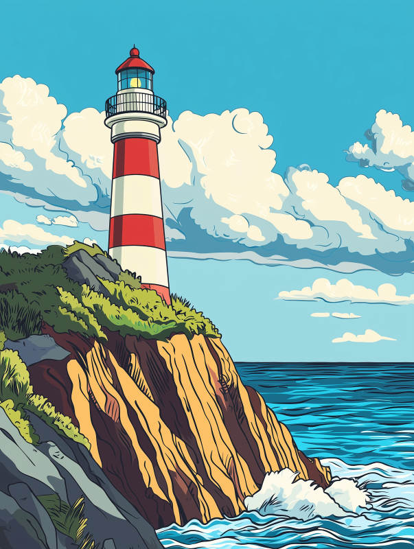 守护海边的灯塔图片