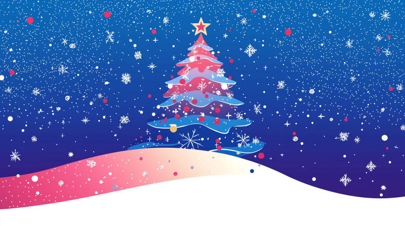 梦幻冬日圣诞树图片