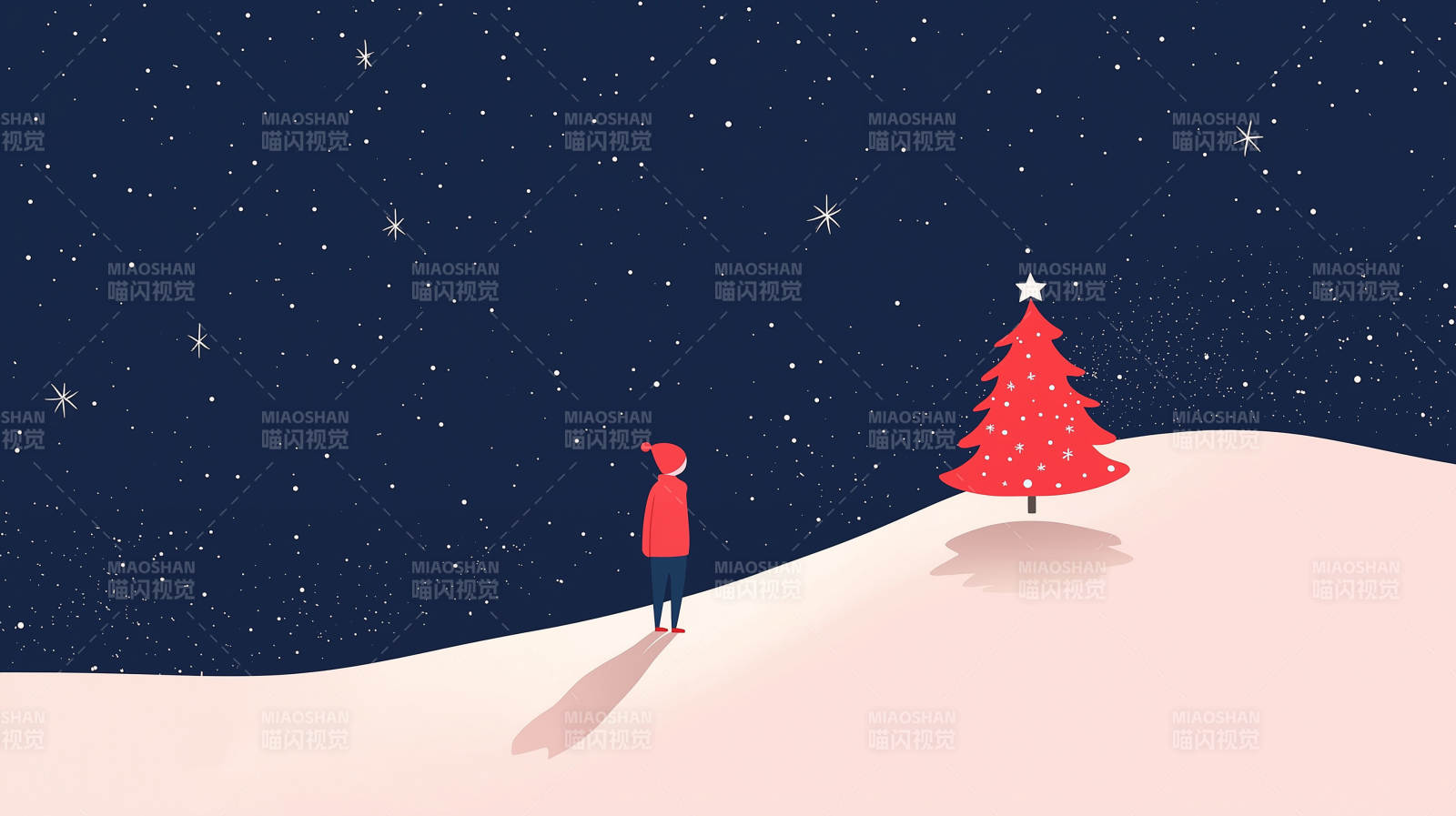 梦幻冬日圣诞树图片