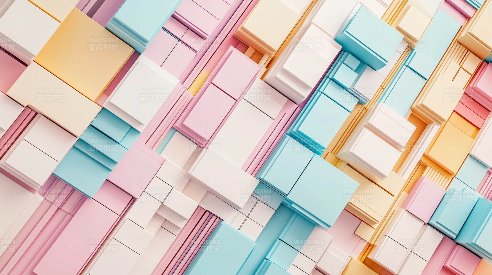 彩色几何块体背景图片