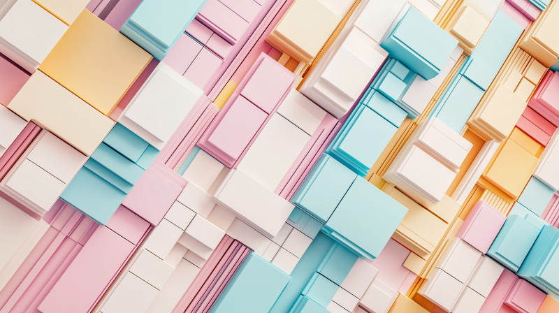 彩色几何块体背景图片