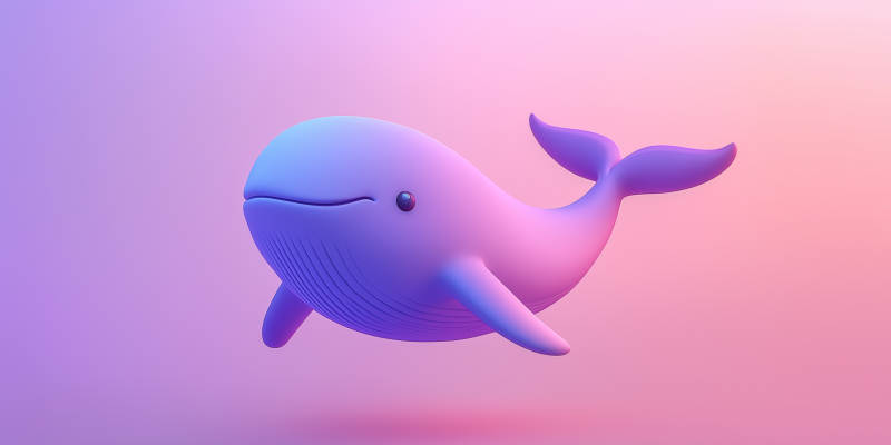 卡通鲸鱼3D渲染图片