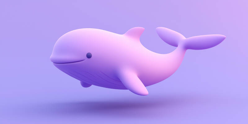 卡通鲸鱼3D渲染图片