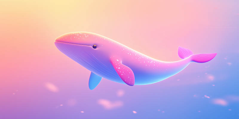 卡通鲸鱼3D渲染图片