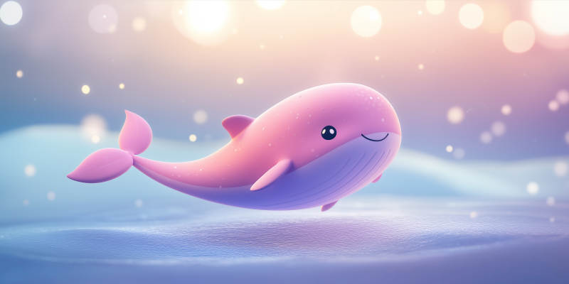 卡通鲸鱼3D渲染图片