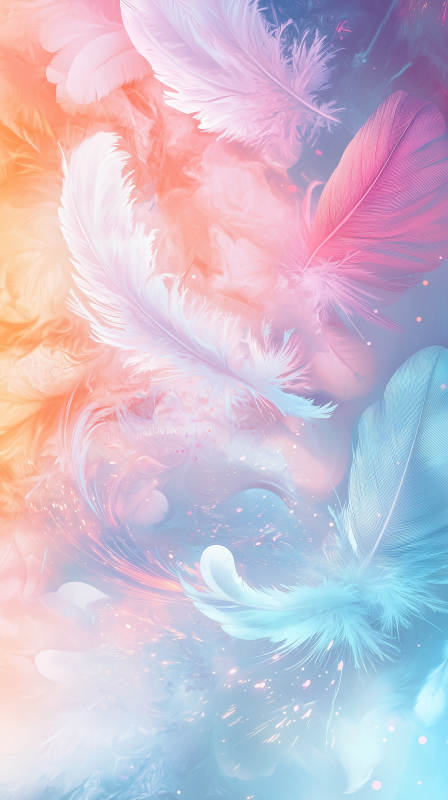 羽毛光影梦幻图片