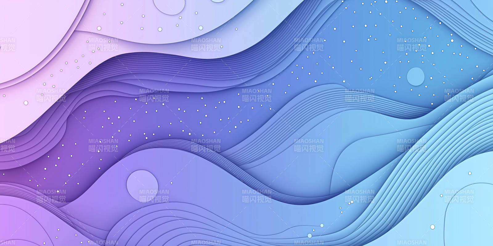 梦幻紫蓝渐变波浪图片