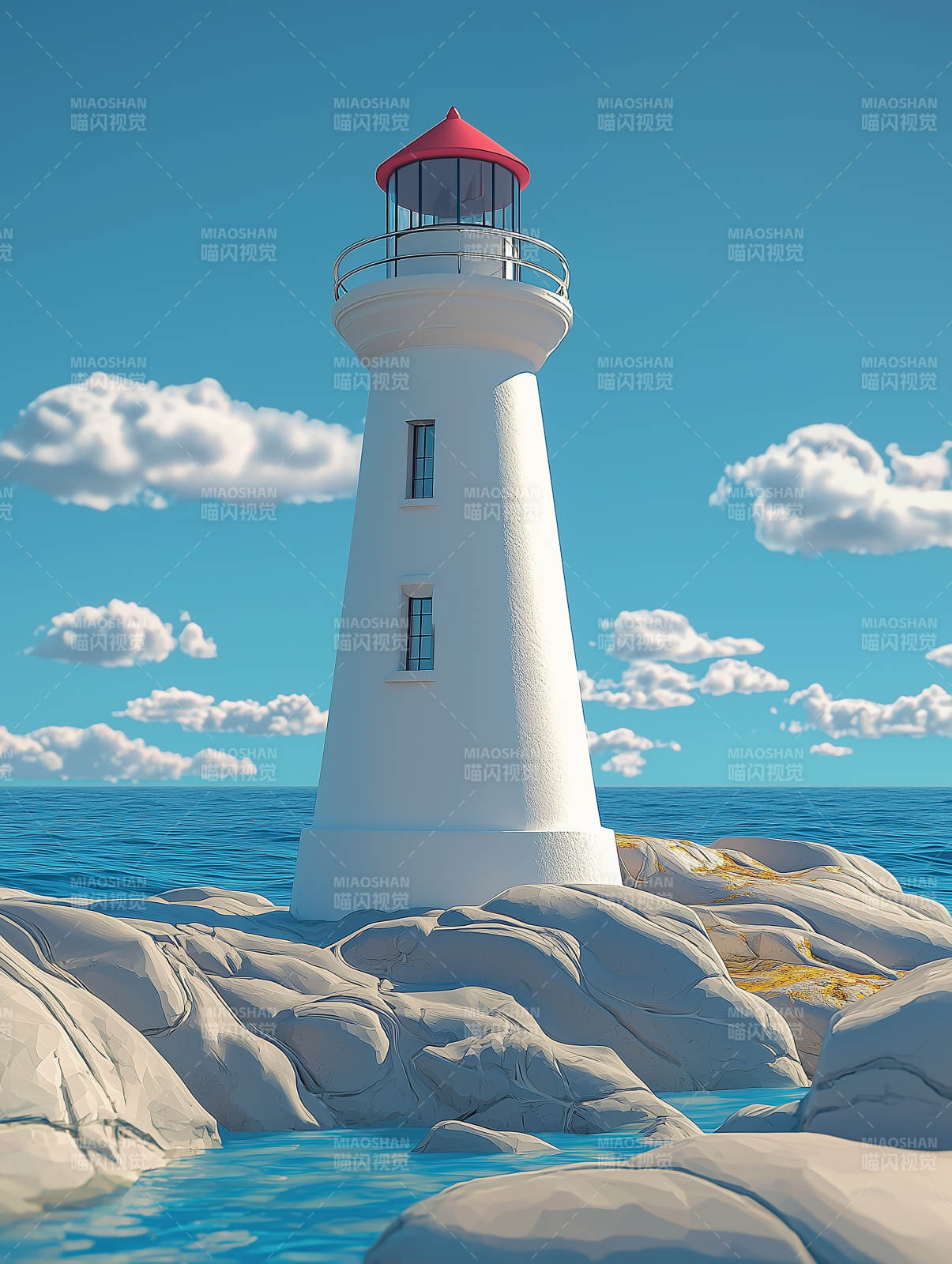 守护海边的灯塔图片