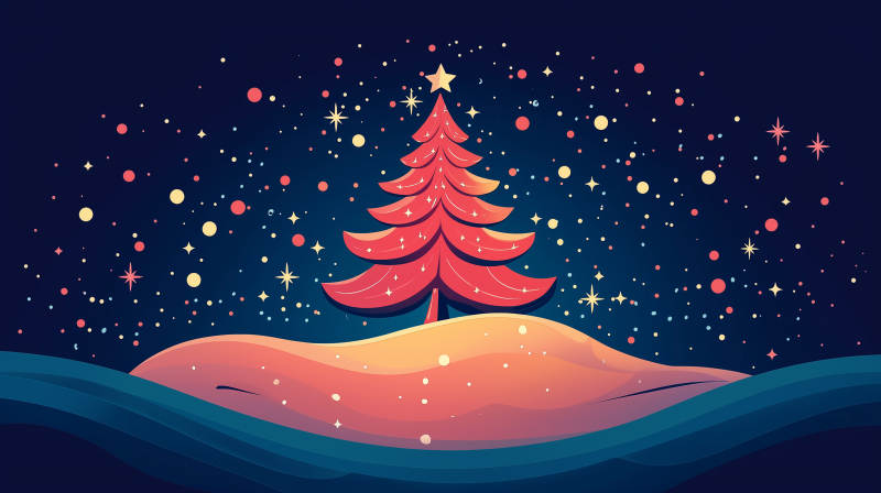 梦幻冬日圣诞树图片