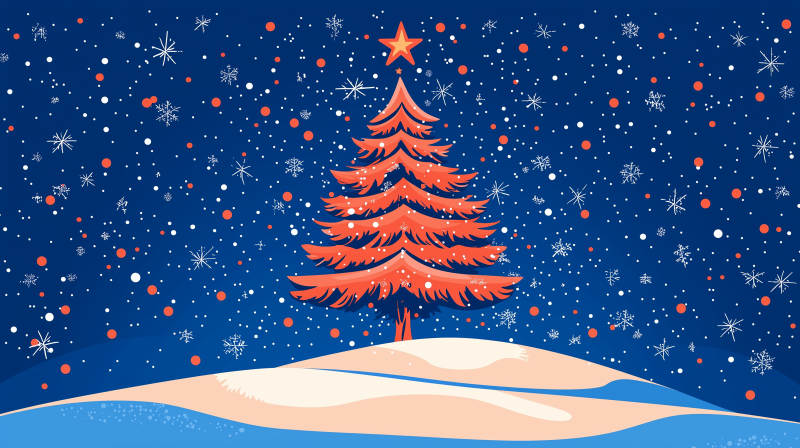 梦幻冬日圣诞树图片