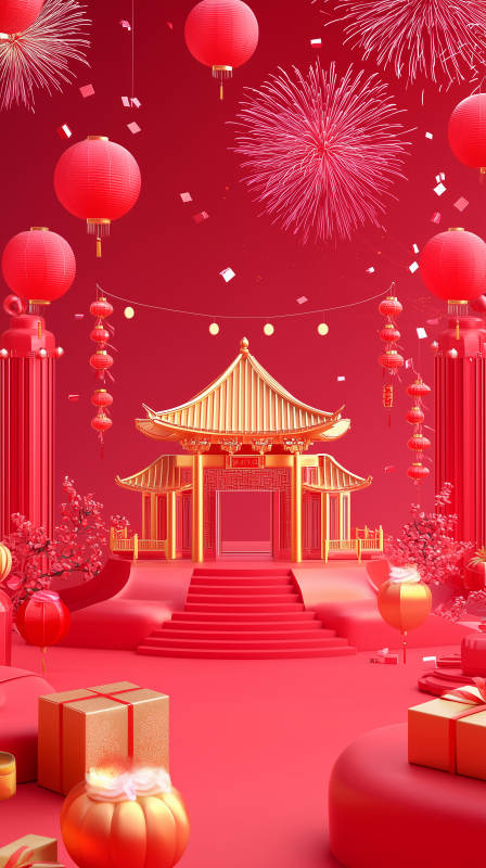 喜庆中国风新年海报图片