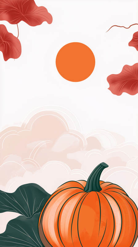 简约南瓜秋季意境图图片