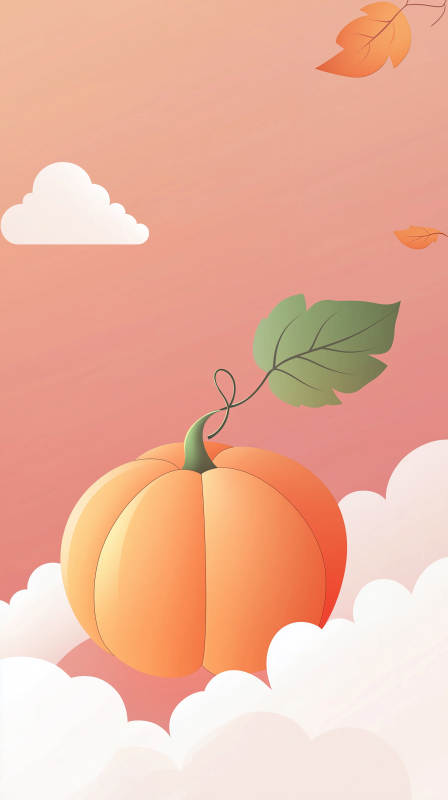 简约南瓜秋季意境图图片