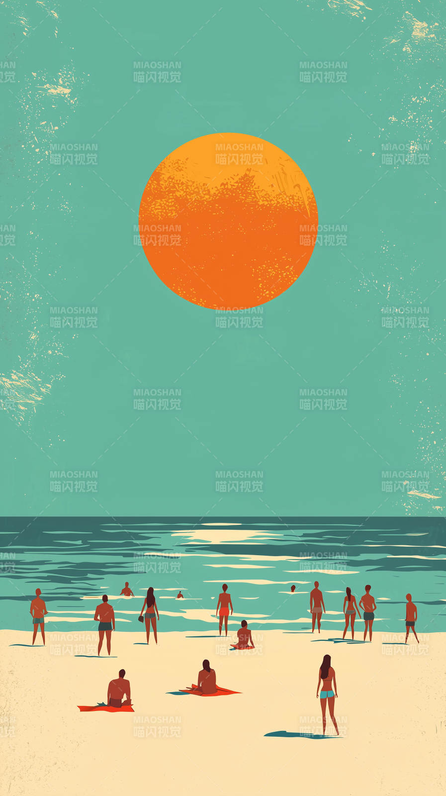 夏日海滩的慵懒时光图片