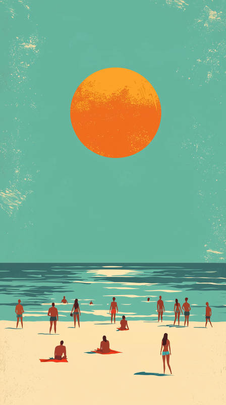 夏日海滩的慵懒时光图片