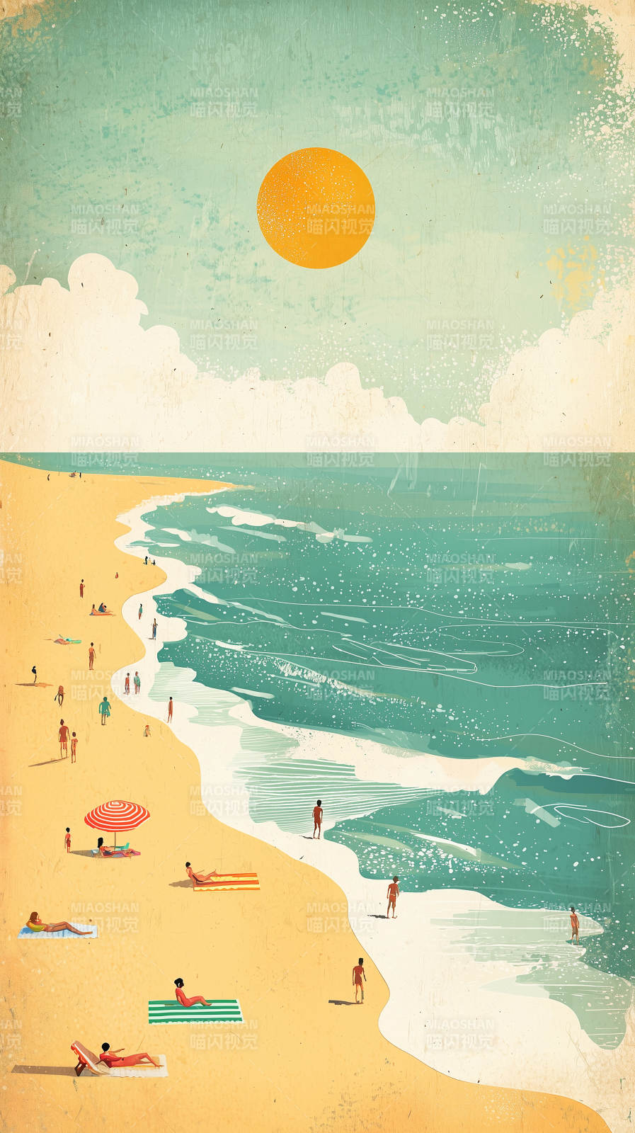 夏日海滩的慵懒时光图片