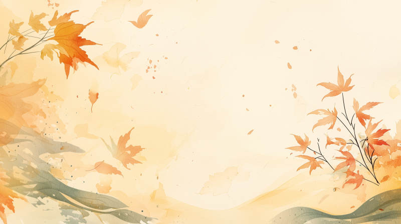 秋叶水彩写意图片