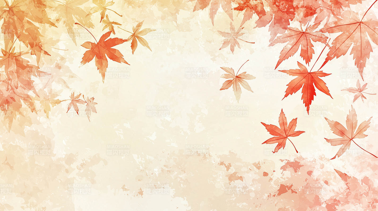 秋叶水彩写意图片