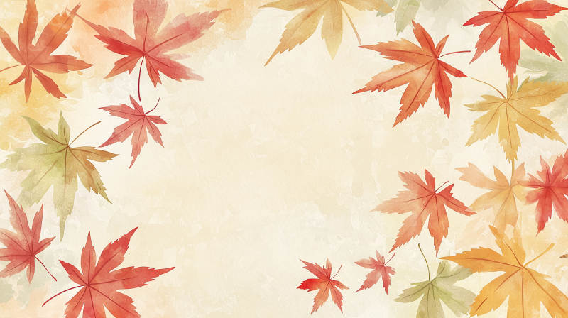 秋叶水彩写意图片