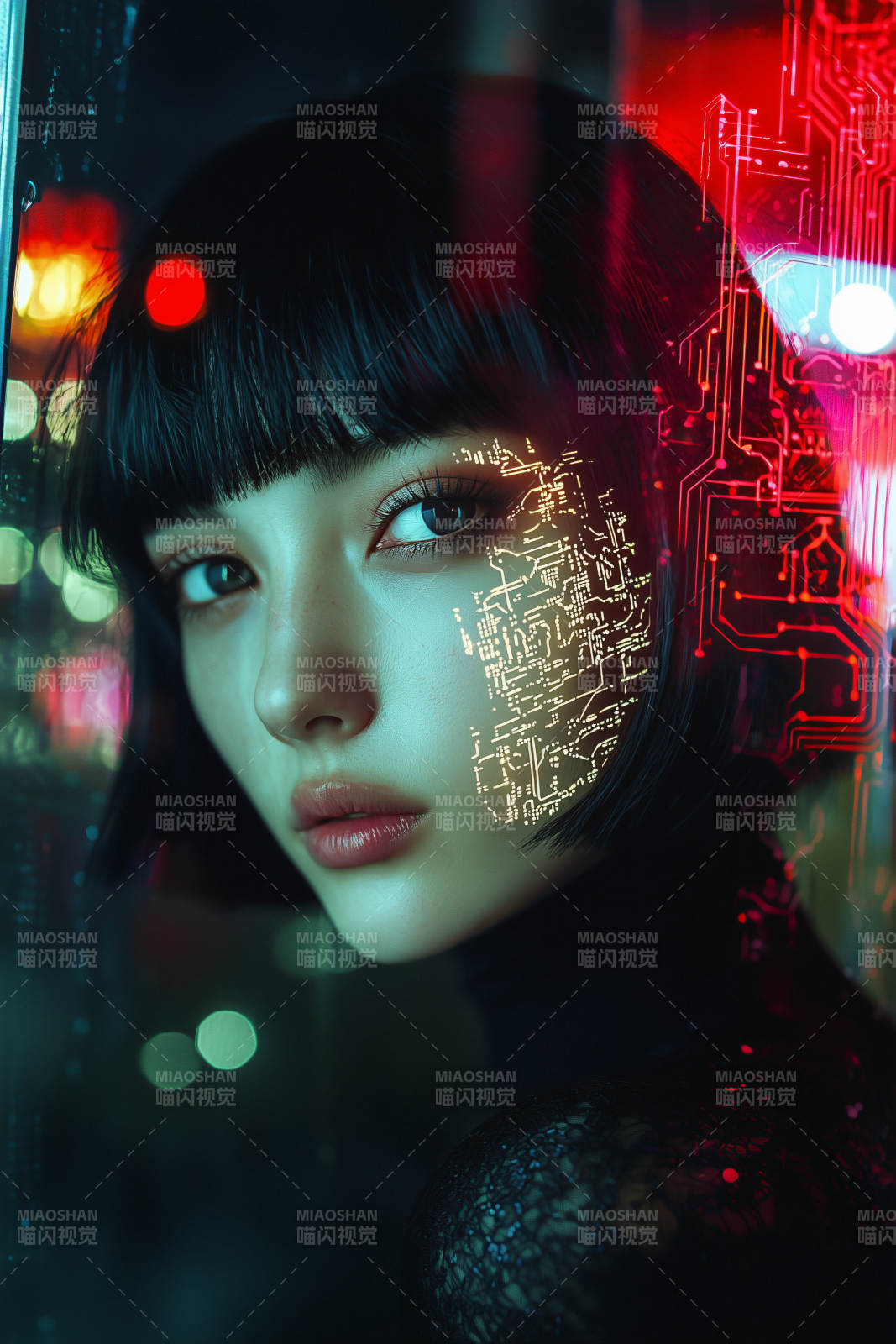 赛博朋克少女图片