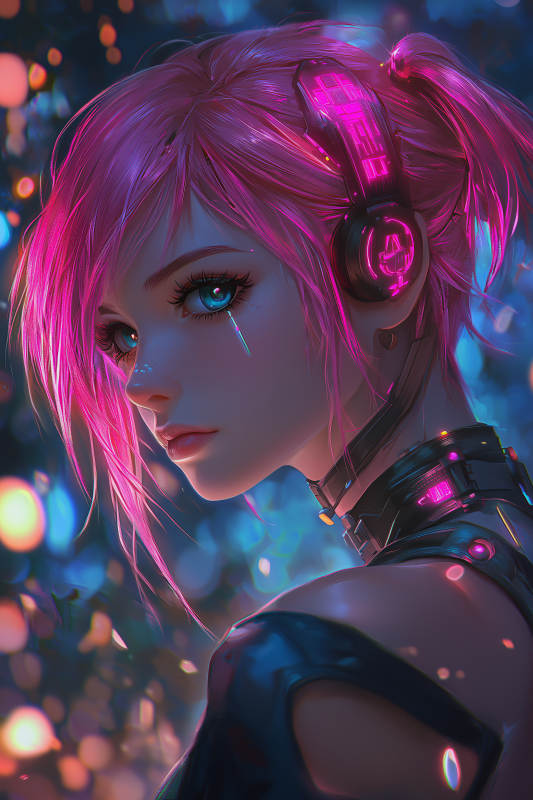 赛博朋克少女图片