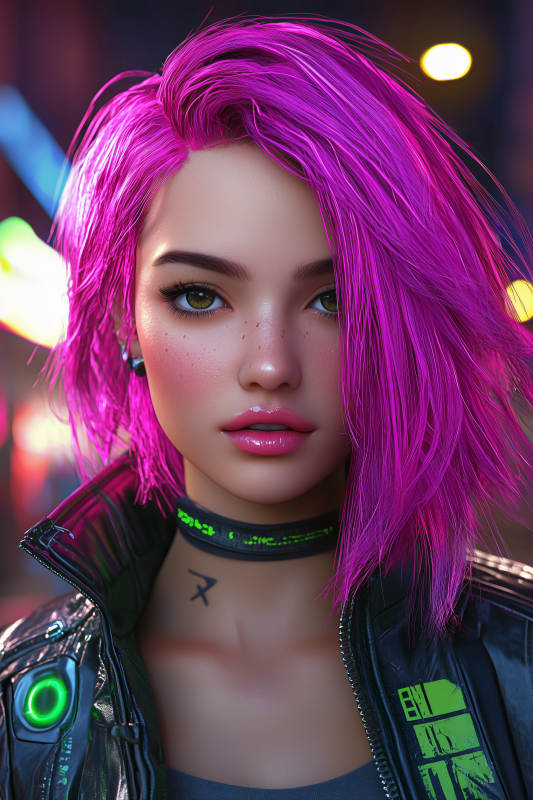 赛博朋克少女图片