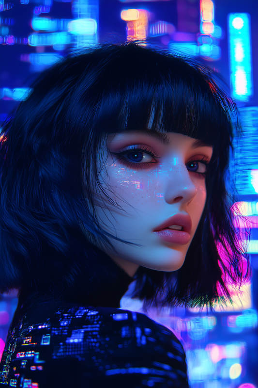 赛博朋克少女图片