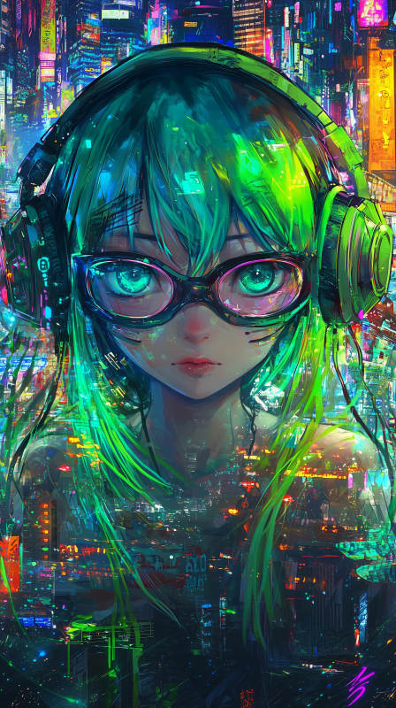 赛博朋克少女图片