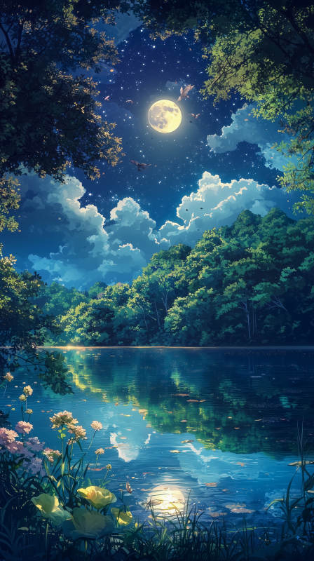 秘境幽湖山谷清泉图片