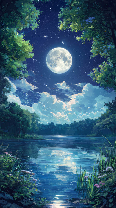 秘境幽湖山谷清泉图片