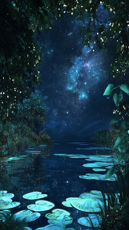 秘境幽湖山谷清泉图片