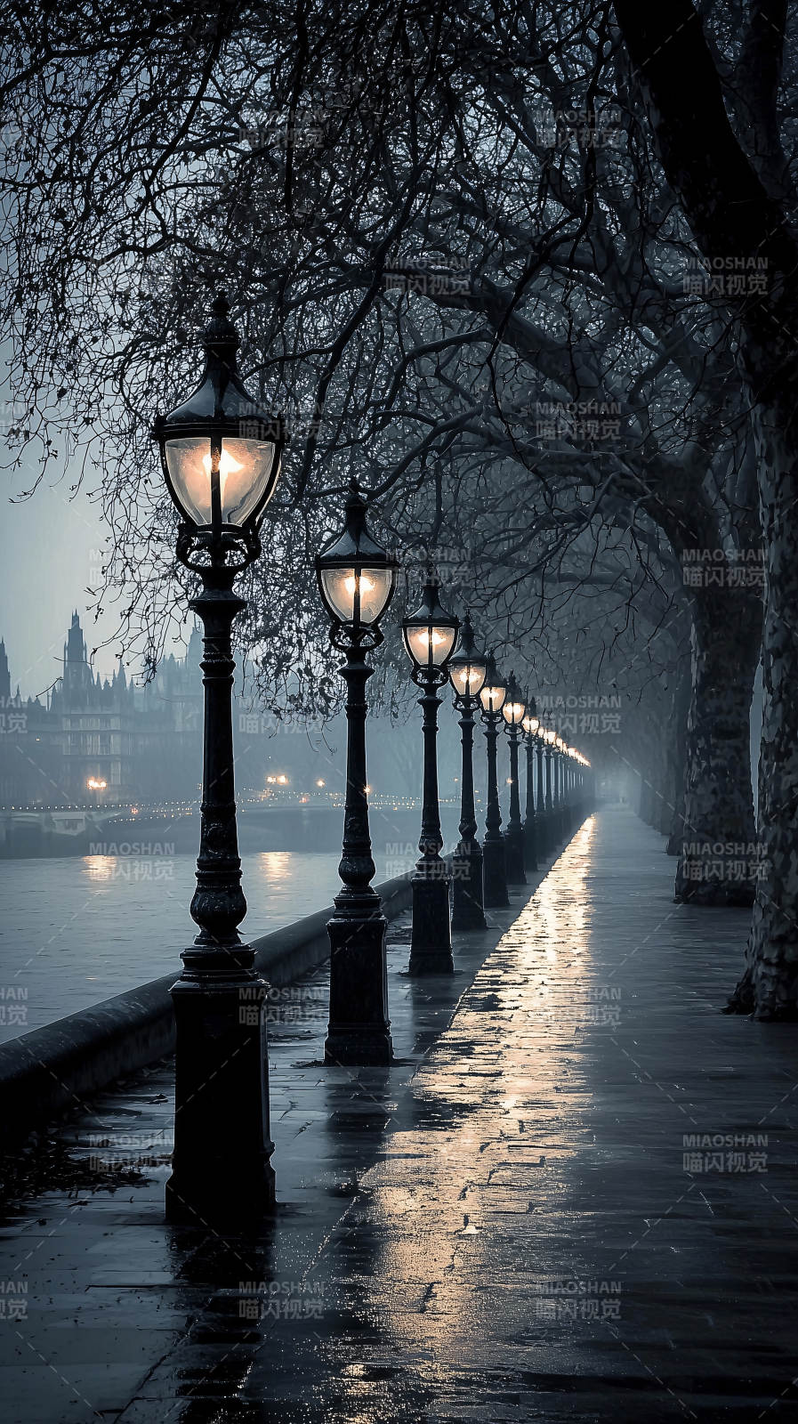 雨夜灯火阑珊图片