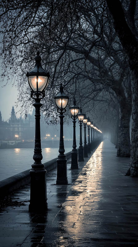 雨夜灯火阑珊图片