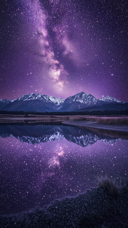 紫夜星河月落星沉图片