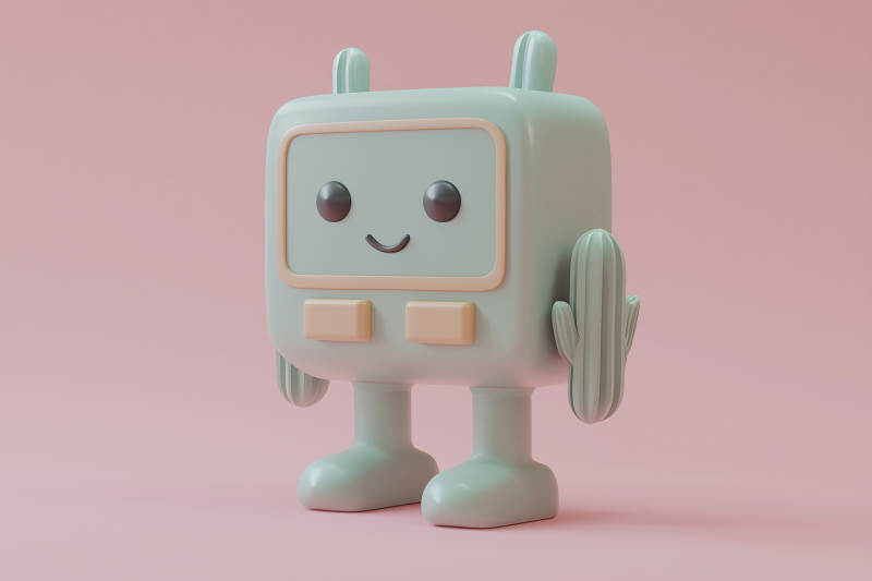治愈系卡通机器人图片