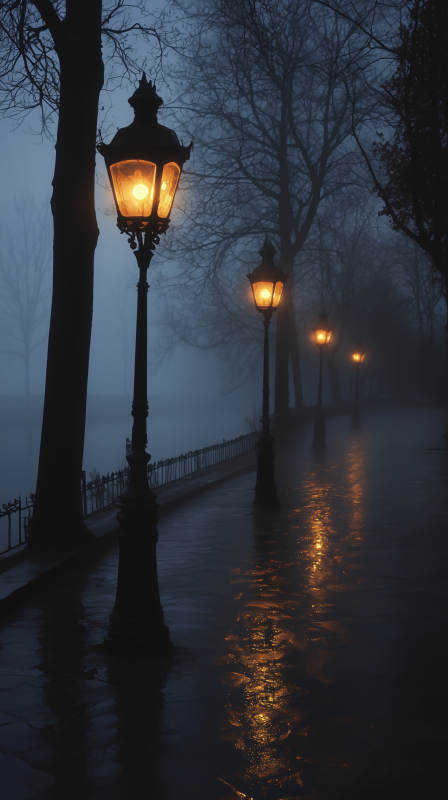 雨夜灯火阑珊图片