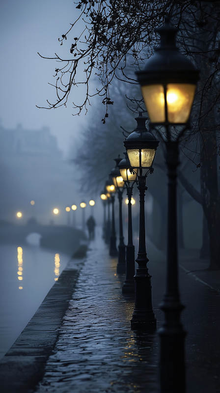 雨夜灯火阑珊图片