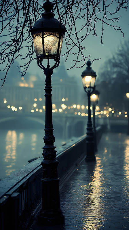 雨夜灯火阑珊图片