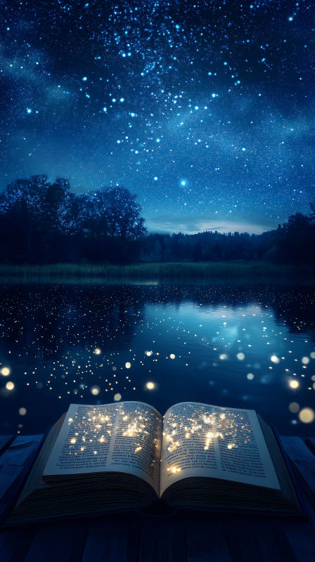 星空下的魔书图片